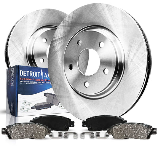 Detroit Axle - Front Brake Kit for Chrysler 300 Dodge Magnum Challenger Charger, 13.58 inch Disc Brake Rotors Ceramic Brakes Pad